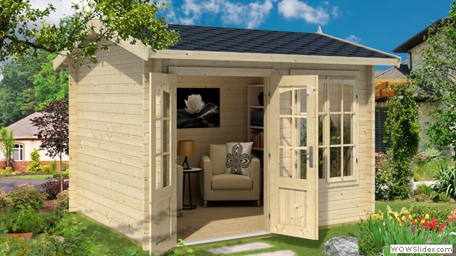 Alex - 3.0m x 2.5m - 44mm Log Cabin - Under 2.5m
