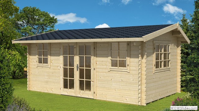 Warwickshire - 4.8m x 2.8m - 44mm Log Cabin - Under 2.5m