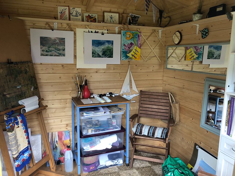 Log cabin being used as an Art Studio
