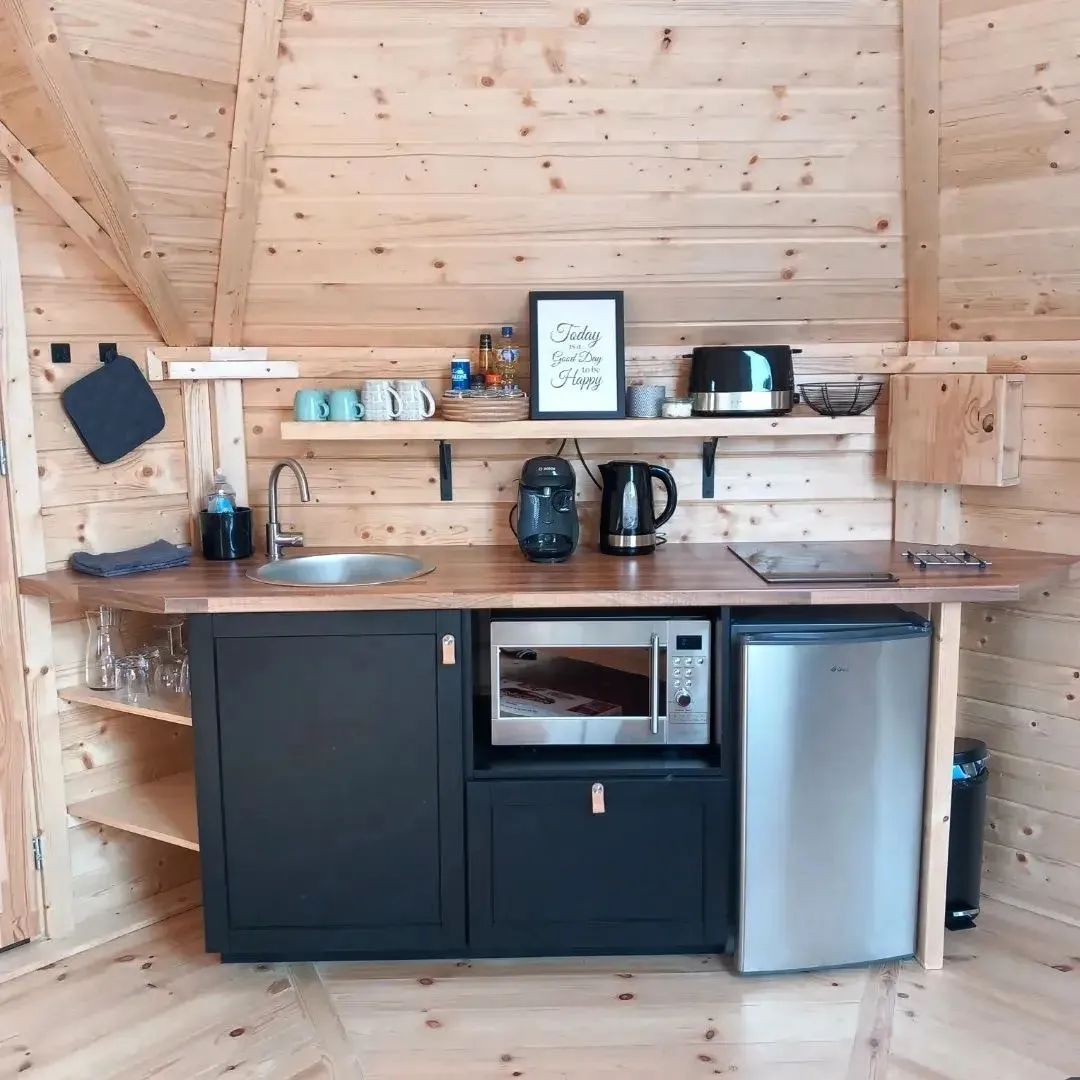 Glamping pod kitchen from Cabins Unlimited