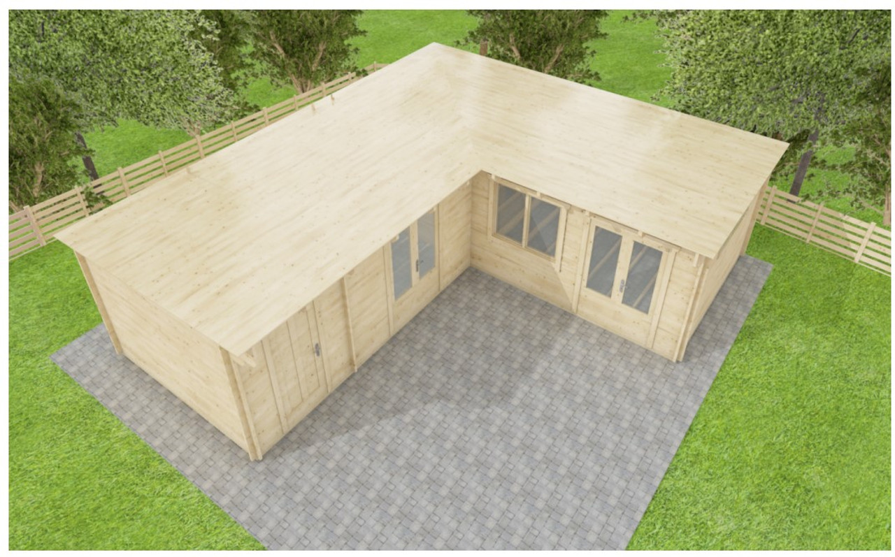 L Shaped Multi room Chalet from Cabins Unlimited