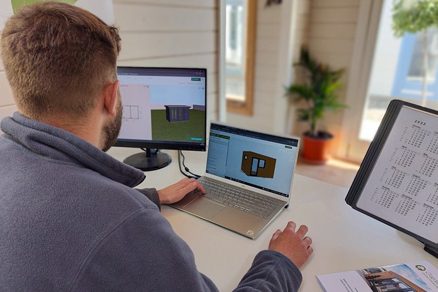 customising a cabin on computer