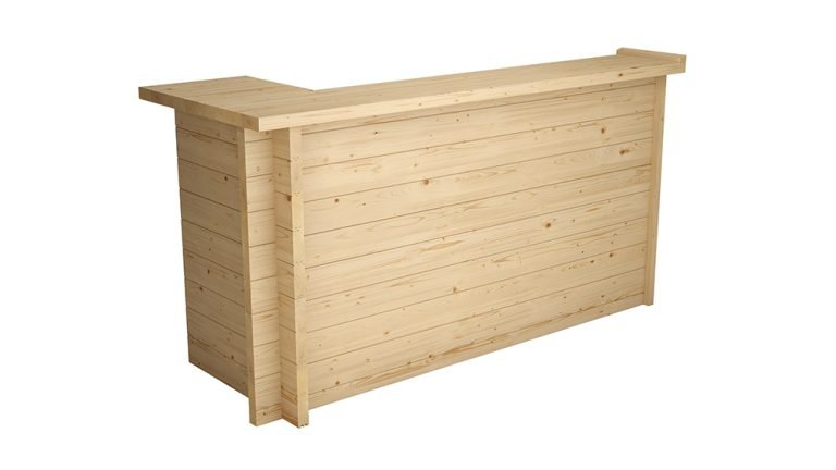 Log cabin garden bar with 44mm timber and seating space