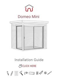 a diagram of a small shed with a sliding door