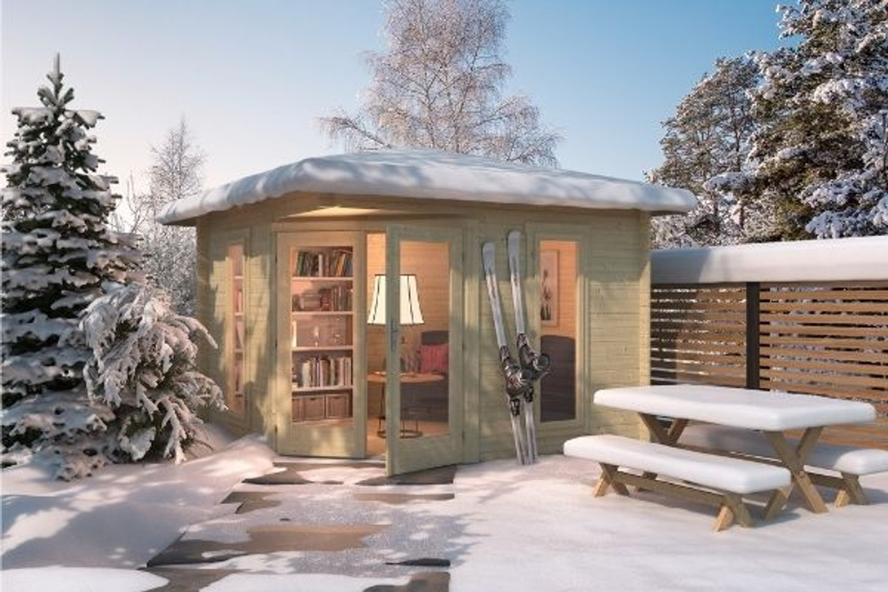 Eastleigh Log Cabin – compact corner summerhouse with modern design