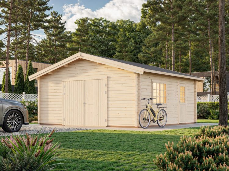 Palmako Roger 3 Garage 23.9m2 From Cabins Unlimited With Timber Gated Doors
