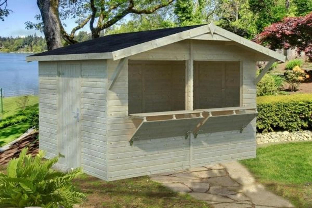 Stella 2 Wooden Kiosk with hatches and locks, ideal for garden parties or pop-up business use