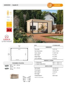 Austin 6 From Cabins Unlimited Product Specification Sheet