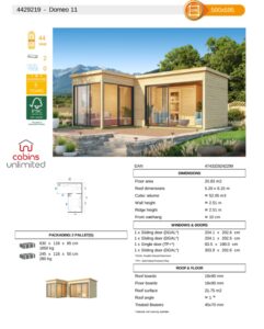 Domeo 11 From Cabins Unlimited Product Specification Sheet