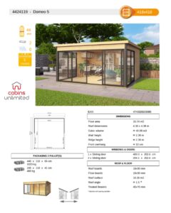 Domeo 5 From Cabins Unlimited Product Specification Sheet