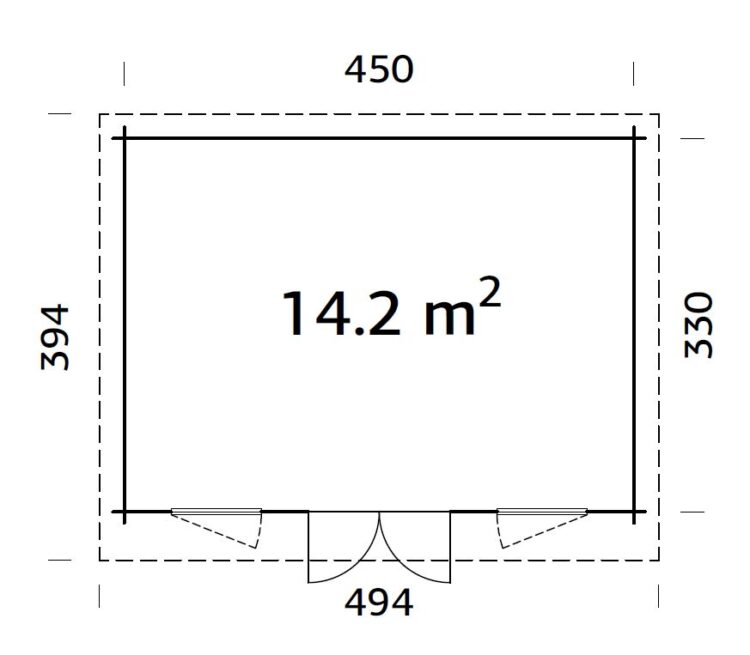 Lisa 2 14.2m2 Pent Summerhouse From Cabins Unlimited Floor Plan