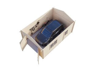 Palmako Roger 1 19.0 With Timber Garage Doors From Cabins Unlimited Aerial View