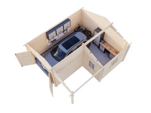 Roger 4 Single Garage And Workshop Area From Cabins Unlimited Timber Gated Doors Overhead