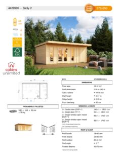 Sicily 2 From Cabins Unlimited Product Specification Sheet