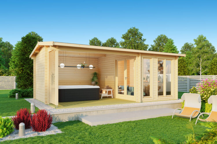 Torquay Summerhouse With Extended Covered Roof From Cabins Unlimited