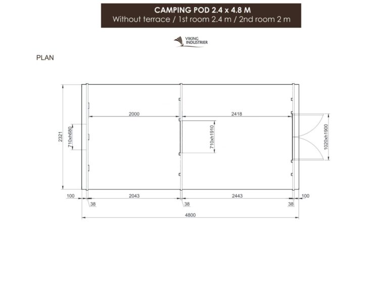Camping Pod 2.4 X 4.8 Without Terrace Plan