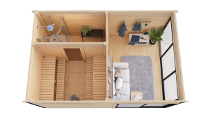 Domeo Sauna 1 From Cabins Unlimited Overhead View