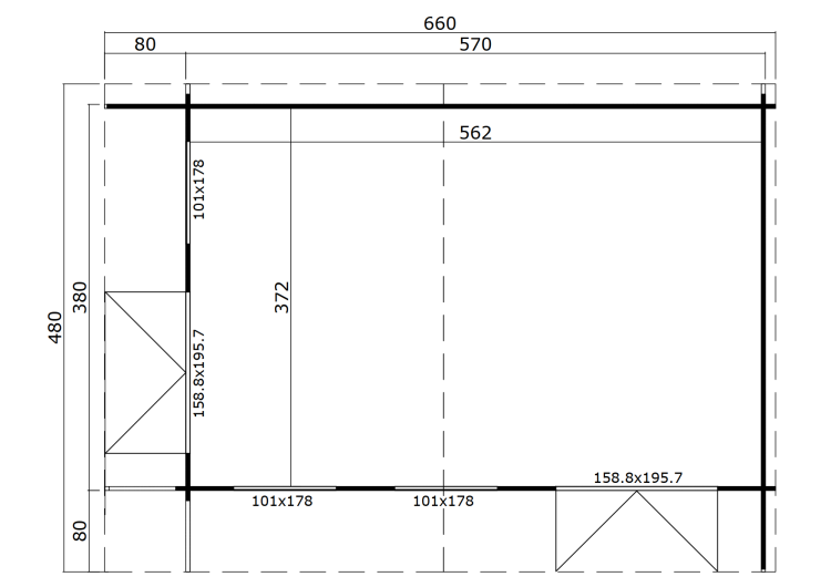 Dominica1 Pent Roof Cabin From Cabins Unlimited Base Plan