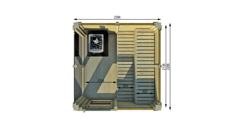 Sauna Cube 2 X 2 M Viking 4