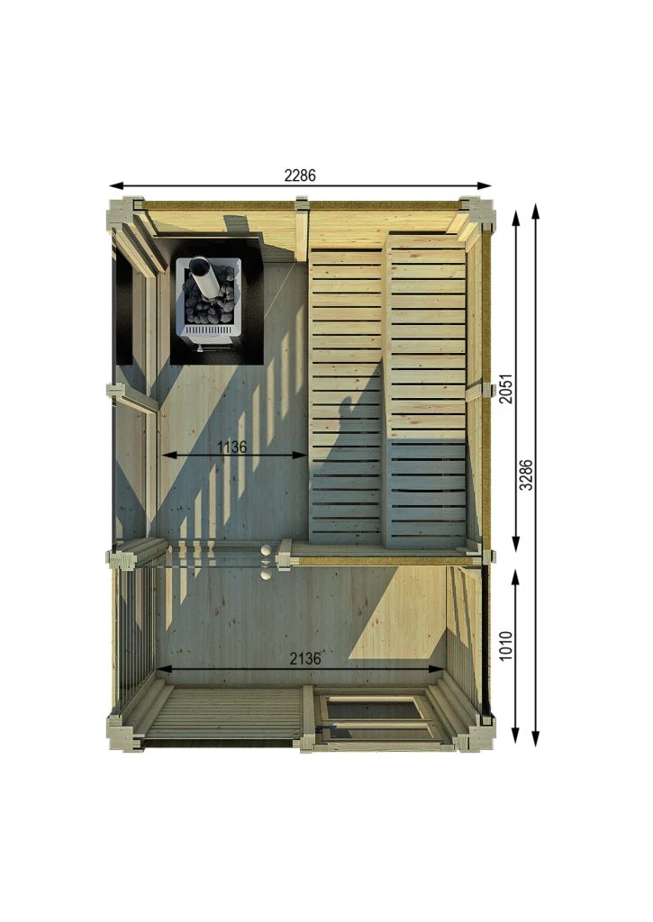 Sauna Cube 3 X 2 M With A Changing Room. Viking 2
