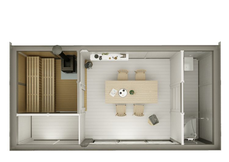 Sauna Cube 6 X 3 M With Lounge 4