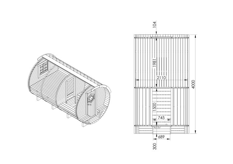 Sleeping Barrel 2.2 X 4 M Classic Plan
