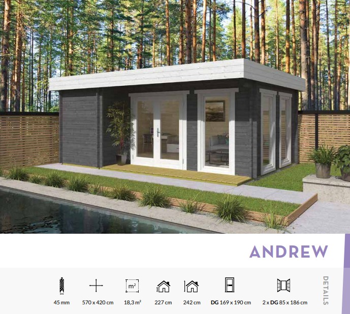 Andrew Pent Roof 45mm Garden Studio From Cabins Unlimited
