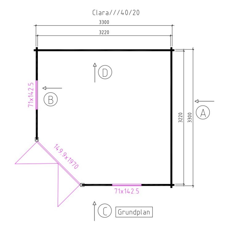 Clara 2 40mm Corner Pent Summerhouse From Cabins Unlimited Base Plans