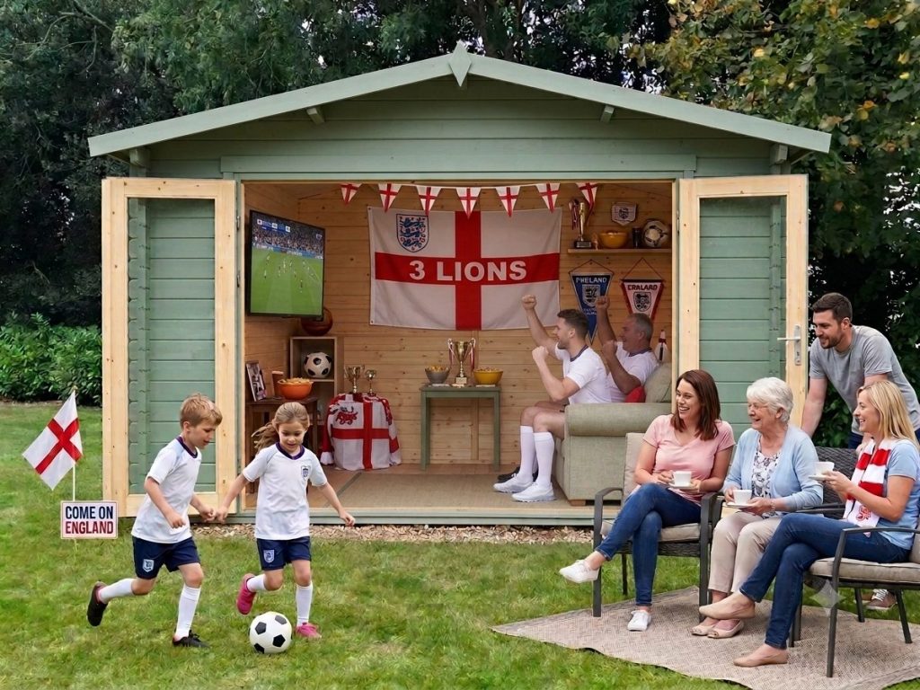 England Fanzone Log Cabin Ines 1
