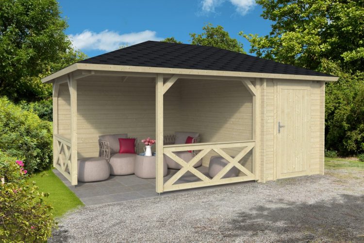 Pavillion Alfred With Side Storage From Cabins Unlimited Unpainted