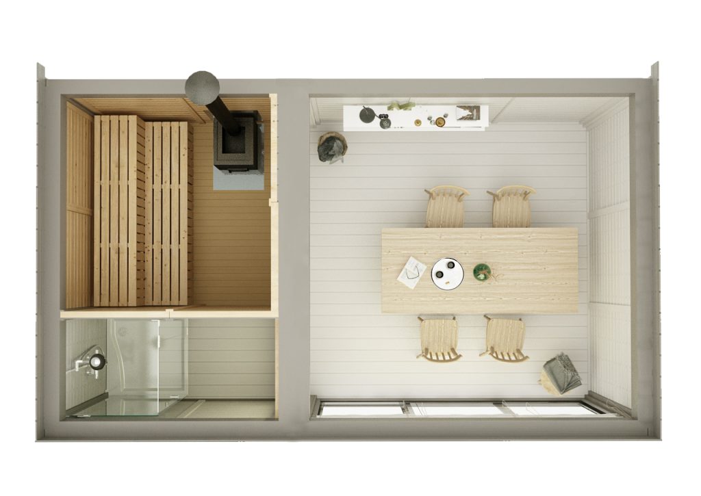 Sauna Cube 5 X 3 M With Lounge 4