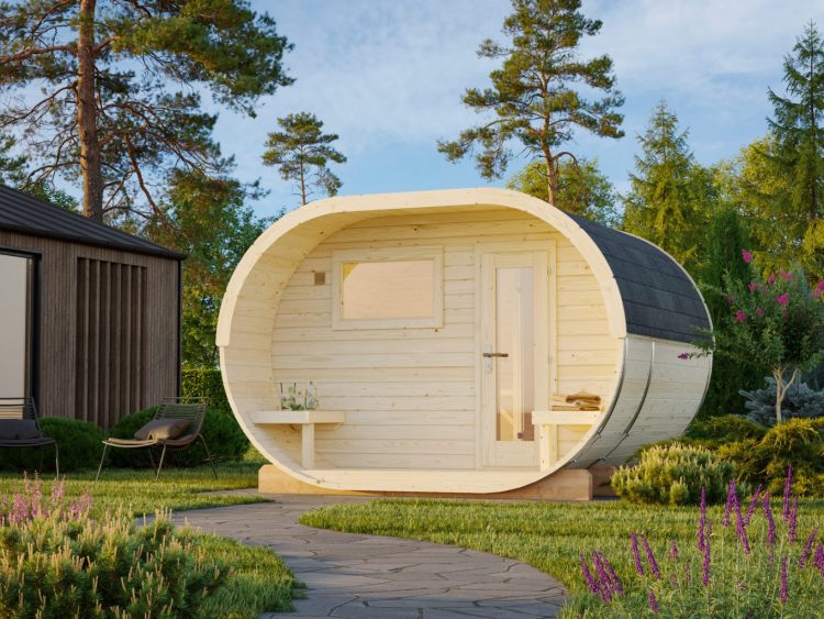 Anette 3.0 + 1.5 Oval Sauna From Cabins Unlimited