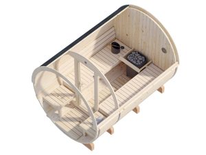 Anita 1.6 +0.7m Sauna With Glass Wall From Cabins Unlimited Cut Out Image
