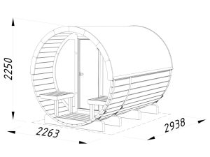 Anita 1.6 +0.7m Sauna With Glass Wall From Cabins Unlimited Measurements