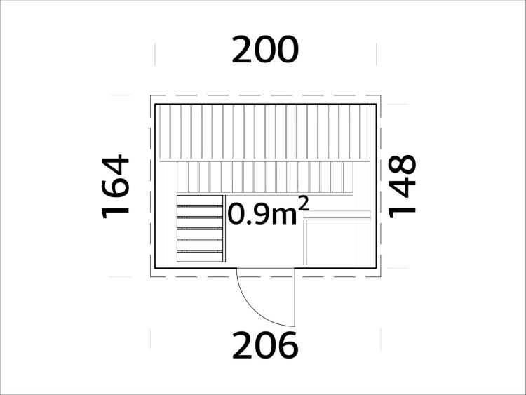 Anita Sauna 0.9m2 From Cabins Unlimited Base Plan