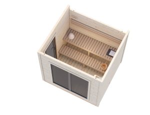 Grace Cube 5.3 Sauna From Cabins Unlimited Overhead