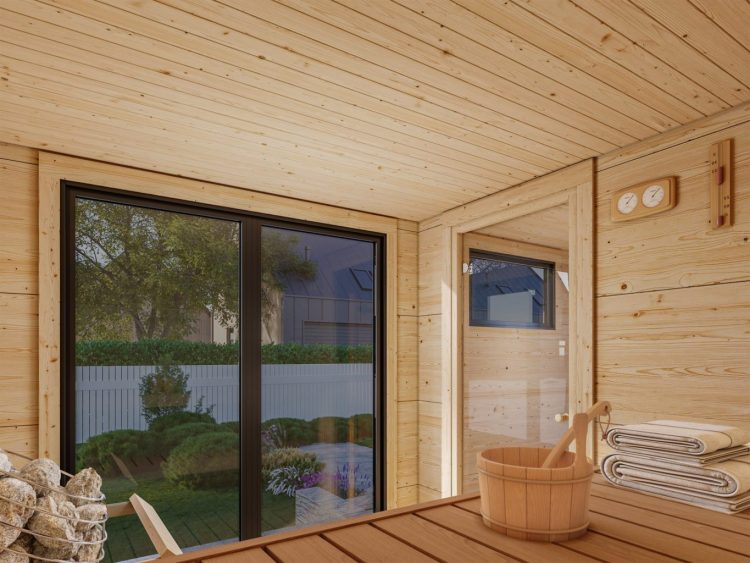 Grace Cube 8.2m2 Sauna From Cabins Unlimited Inside
