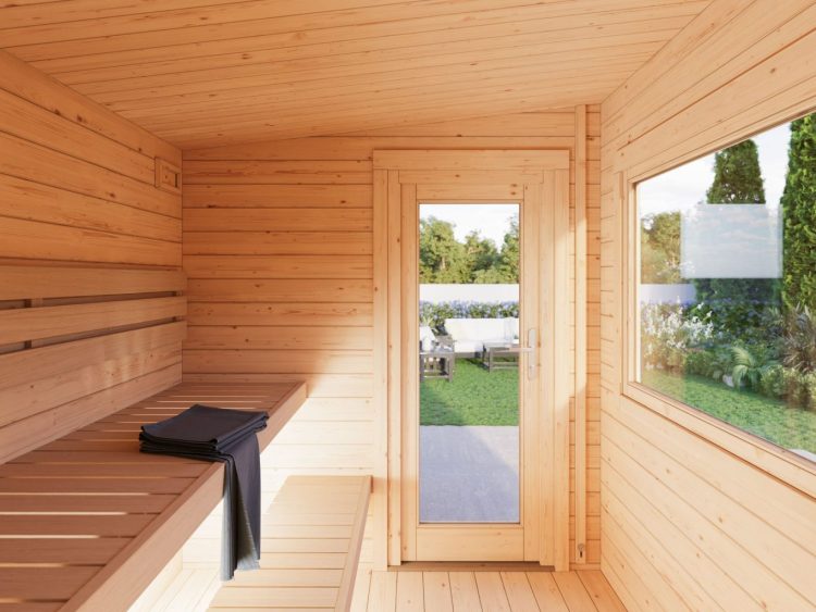 Sanna 4.1m2 Sauna With Pent Roof From Cabins Unlimited Inside