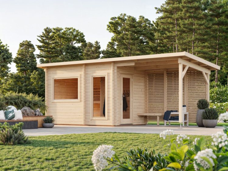 Sanna Sauna 6.8m2 + 5.9m2 Covered Overhang From Cabins Unlimited