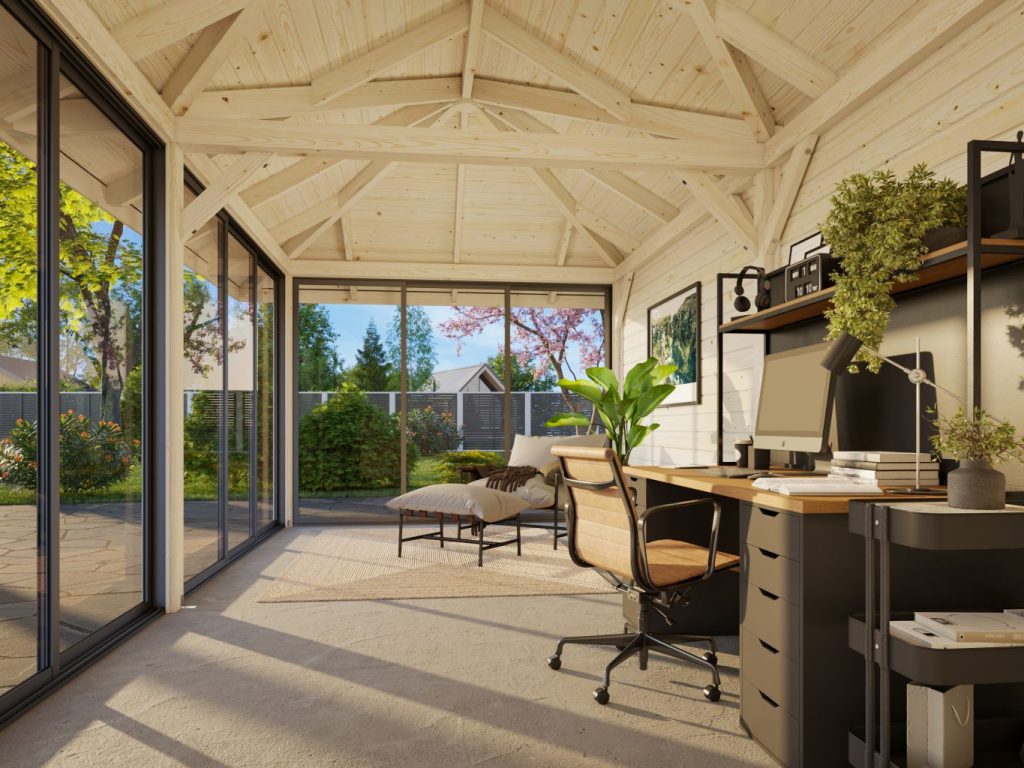 Bianca 202 Slide Gazebo Pavillion 16.6m2 From Cabins Unlimited Inside