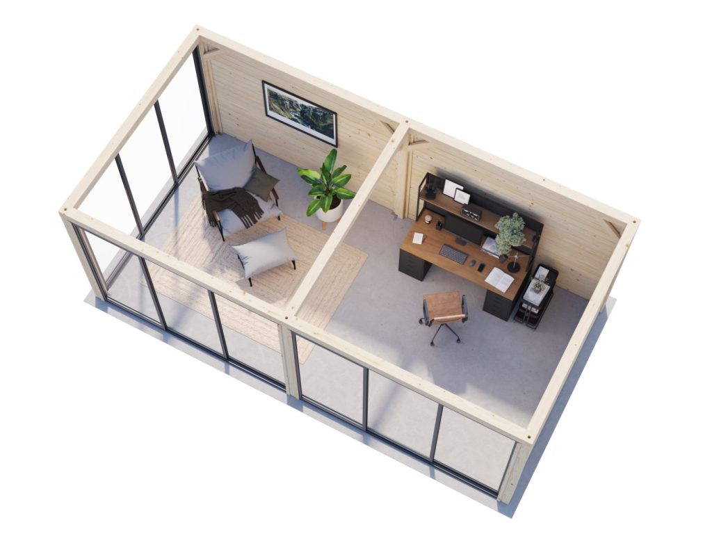 Bianca 202 Slide Gazebo Pavillion 16.6m2 From Cabins Unlimited Overhead View