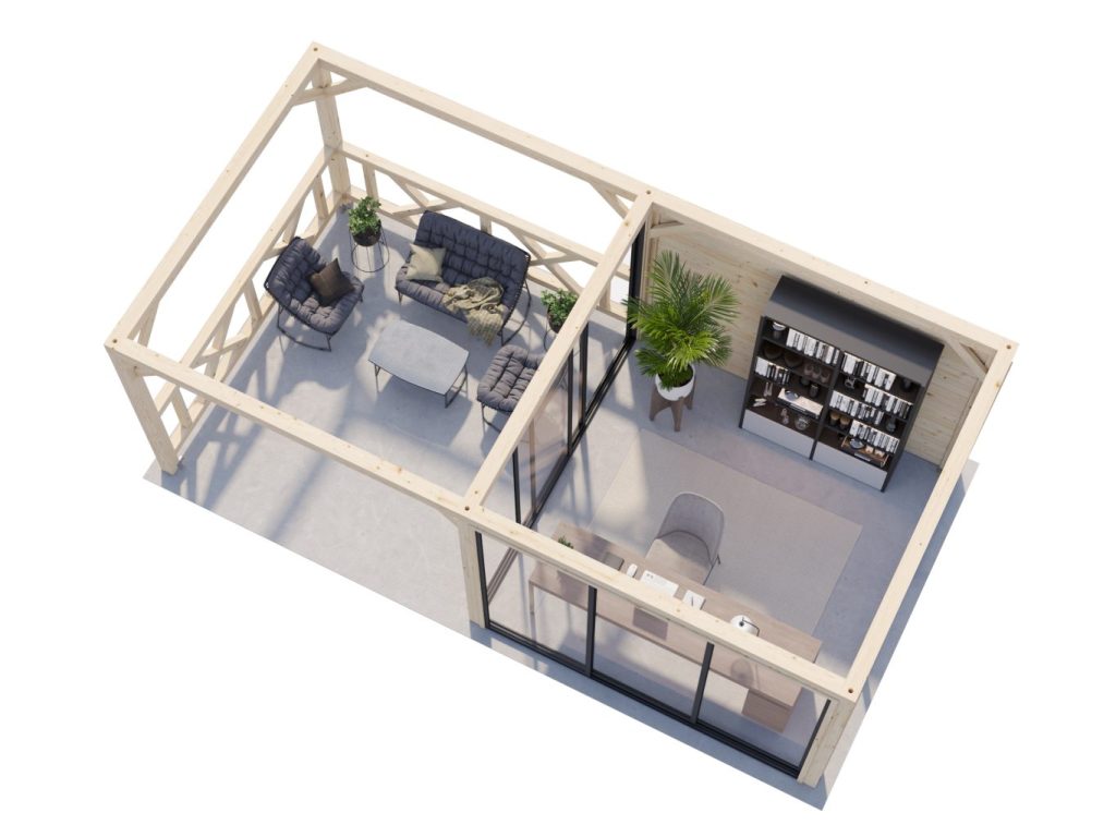 Bianca 204 Slide 16.6m2 Gazebo From Cabins Unlimited Overhead