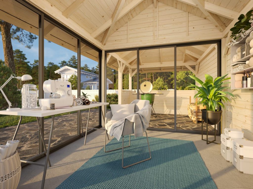 Bianca 208 16.6m2 Gazebo With Half Wall From Cabins Unlimited Inside