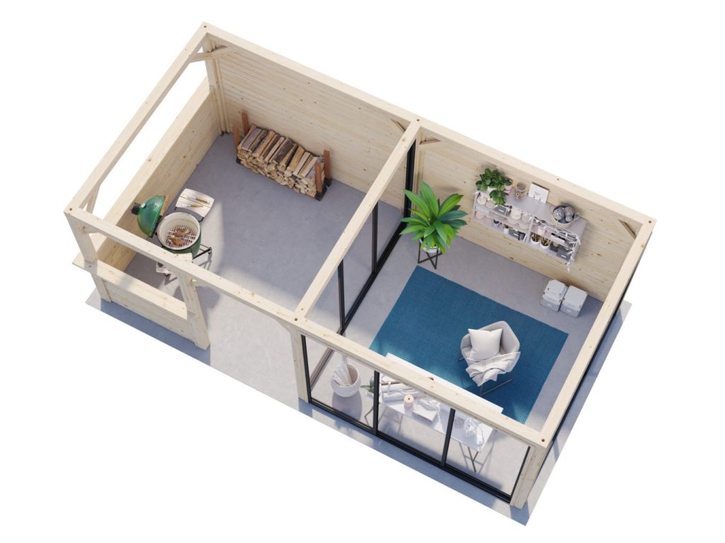 Bianca 208 16.6m2 Gazebo With Half Wall From Cabins Unlimited Overhead