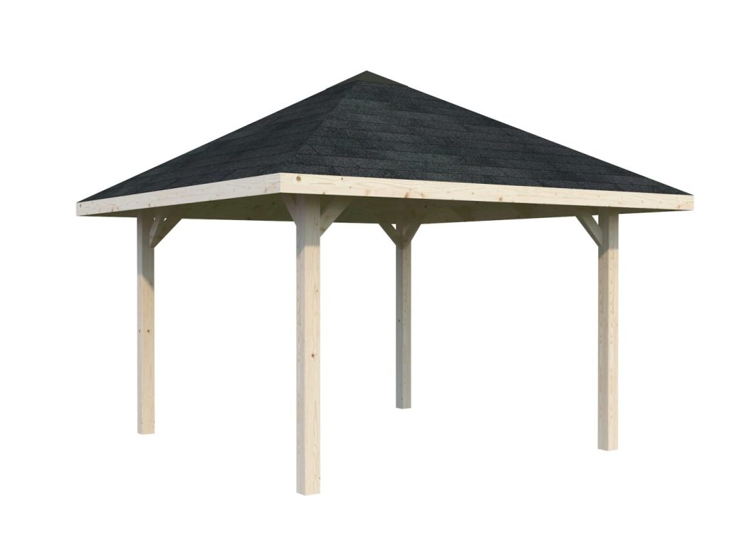 Bianca 8.3m2 Hipped Roof Gazebo With 4 Posts Natural