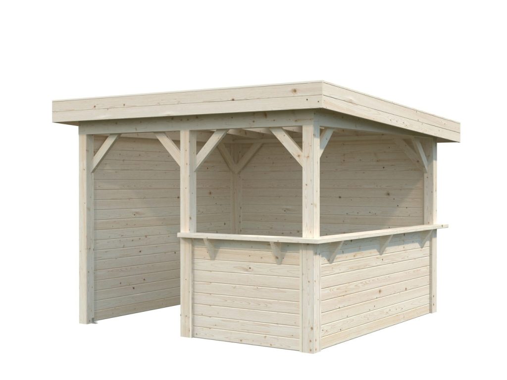 Lenna 303 Pent Gazebo With Half Wall From Cabins Unlimited Door Left