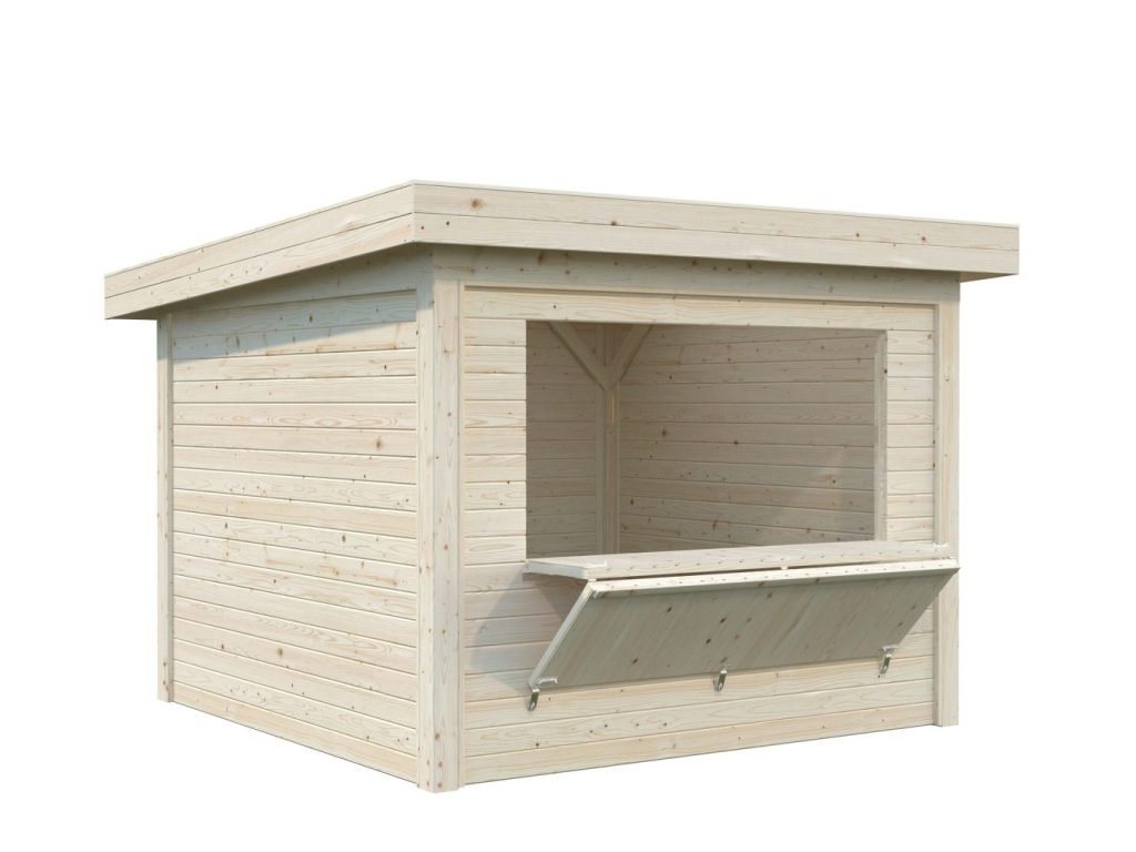 Lenna 304 8.3m2 Pent Kiosk From Cabins Unlimited Hatch Open