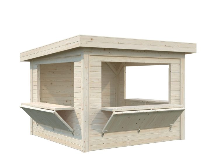 Lenna 305 8.3m2 Pent Kiosk From Cabins Unlimited Hatch Open