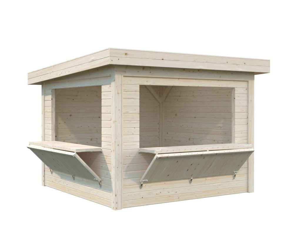 Lenna 305 8.3m2 Pent Kiosk From Cabins Unlimited Hatch Open