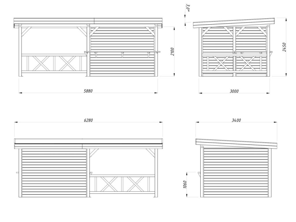 Lenna 310 16.6m2 Gazebo From Cabins Unlimited Dimensions